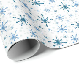 Blue Snowflakes Presentpapper
