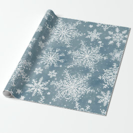 Blue Snowflakes Watercolor Winter Holiday Presentpapper