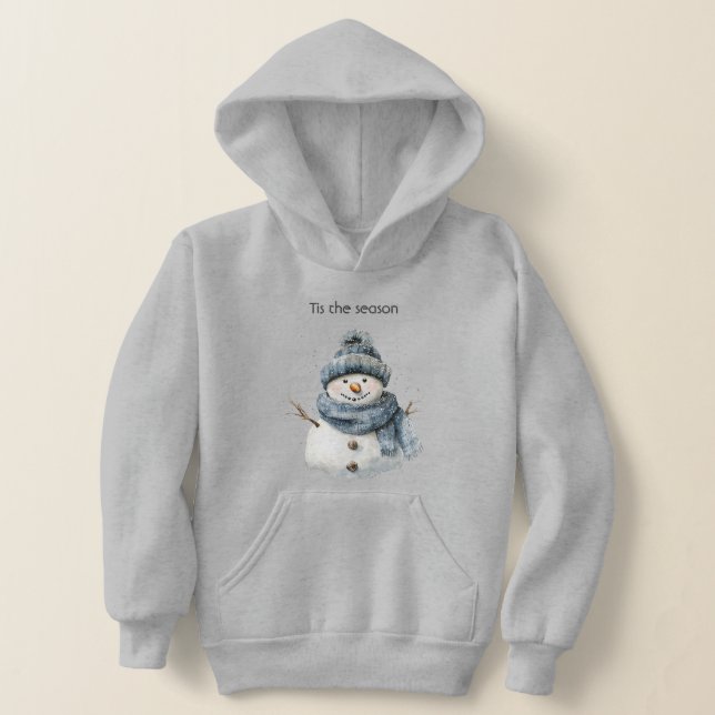 Blue Snowman Christmas T Shirt (Laydown)