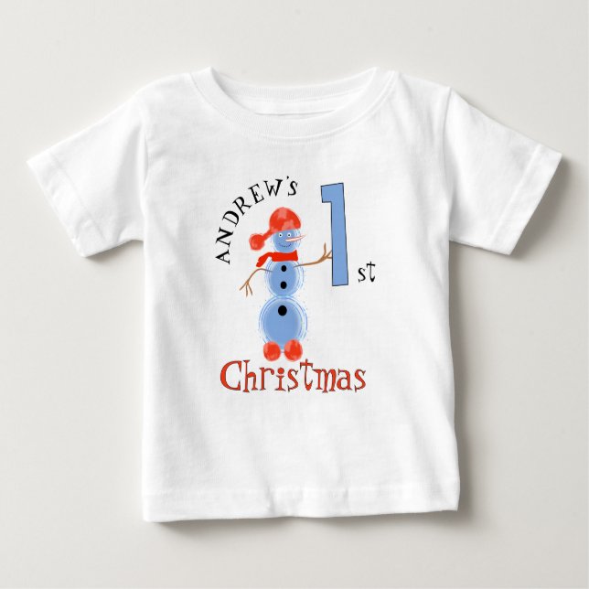 Blue snowman t shirt (Framsida)