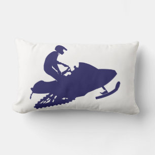 Blue Snowmobiler Snowmobiler Lumbarkudde