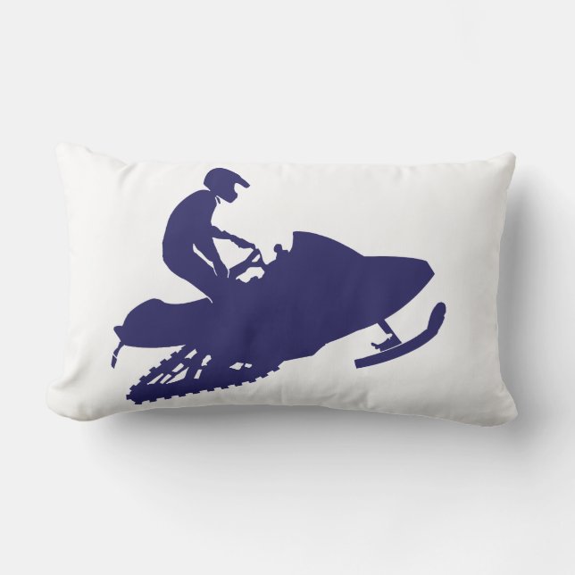 Blue Snowmobiler Snowmobiler Lumbarkudde (Framsida)