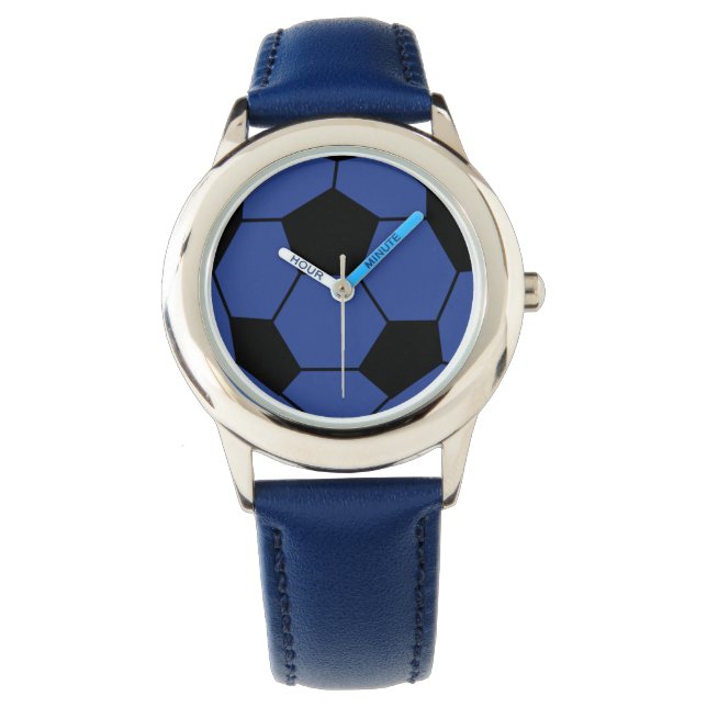 Blue Soccer Ball Wrist Watch Armbandsur (Framsida)