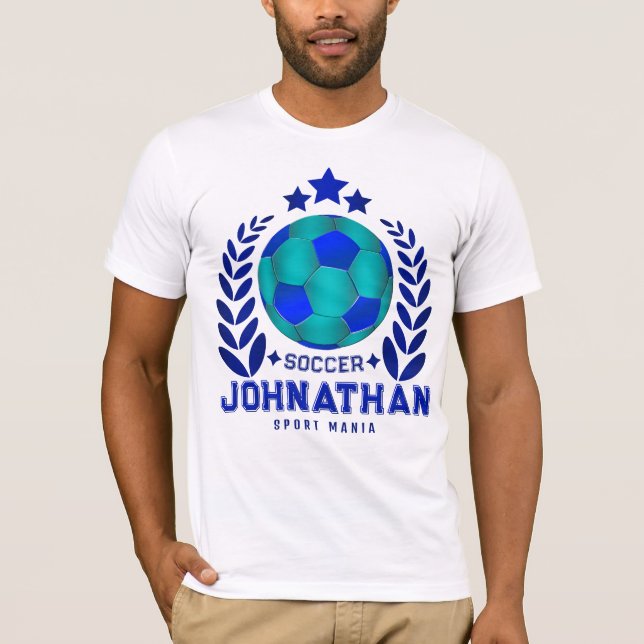 Blue Soccer Team Emblem | Gifts For Men T Shirt (Framsida)