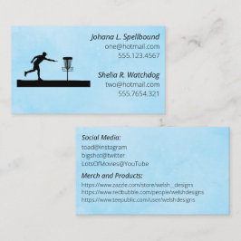 Blue Social calling card-Disc Golf Visitkort