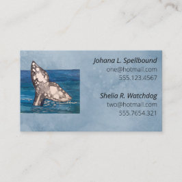 Blue Social calling card-whale Visitkort