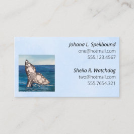 Blue Social calling card-whale Visitkort