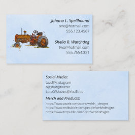 Blue Social introduction calling card-tractor Visitkort