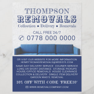 Blue Soffa, Removal Company Advertising Reklamblad