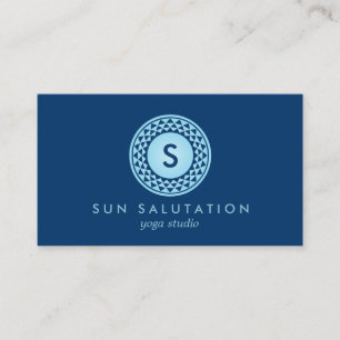 BLUE SOL LOGOTYP MONOGRAM III för YOGA STUDIO Visitkort
