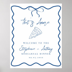 Blue som är Amore Pizza Rehearsal Dinner Poster
