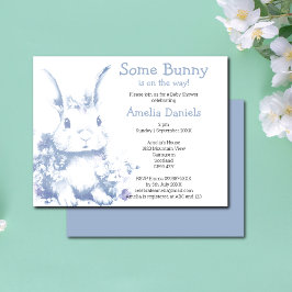 Blue Some Bunny is coming Baby Shower  Inbjudningar