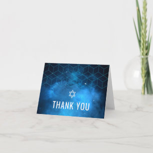 Blue Space Galaxy Pub Mitzvah Tack Kort