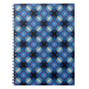 Blue Spacey Geometric Anteckningsbok Med Spiral