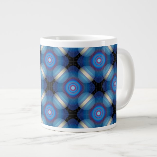 Blue Spacey Geometric Jumbo Mugg (Framsida höger)