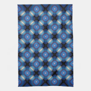 Blue Spacey Geometric Kökshandduk