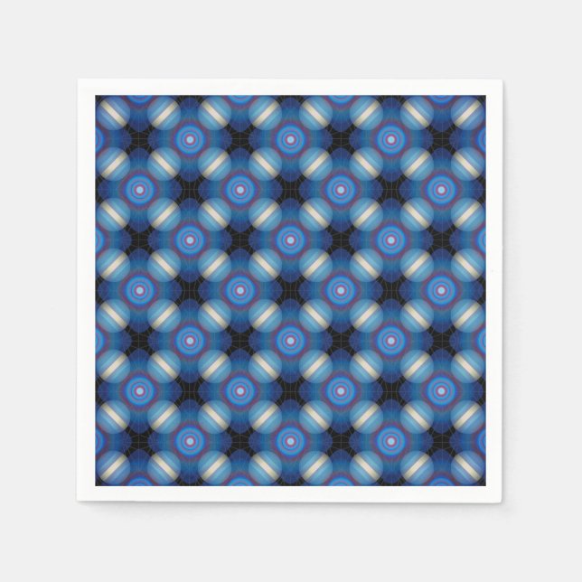 Blue Spacey Geometric Pappersservett (Framsidan)