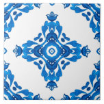 Blue Spanish Portuguese Patterned Kakelplatta<br><div class="desc">A blue and white patterned decorative ceramic tile. Great for home decorating projects,  kitchen backsplash,  and more.</div>