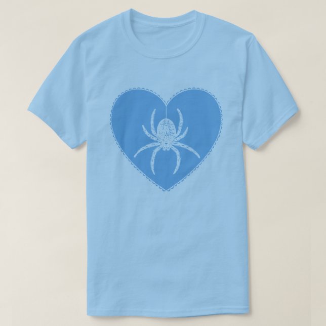Blue Spider Heart T-Shirt (Design framsida)