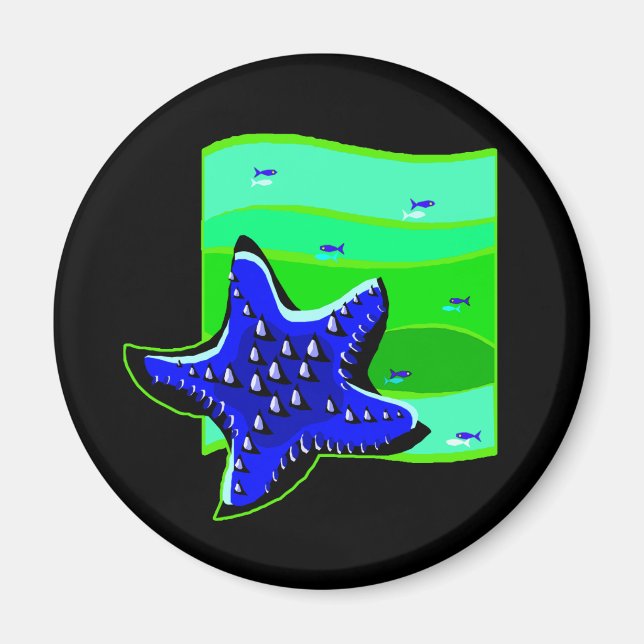 Blue Spiny Starfish Magnet (Framsidan)