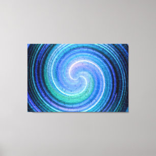 Blue Spiral Abstrakt Art Canvastryck