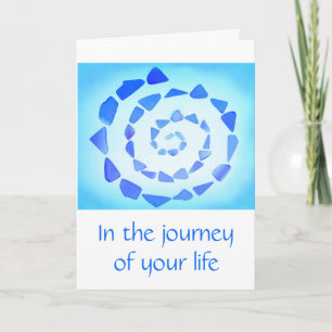 Blue Spiral Birthday Kort