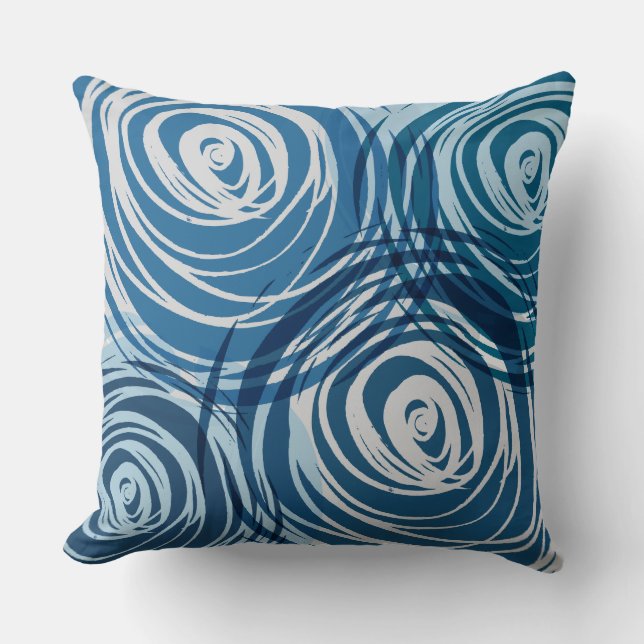 BLUE SPIRAL DESIGN Retro Dekorativ kudde (Framsida)