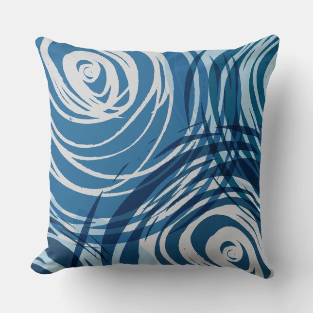 BLUE SPIRAL DESIGN Retro Dekorativ kudde (Framsida)