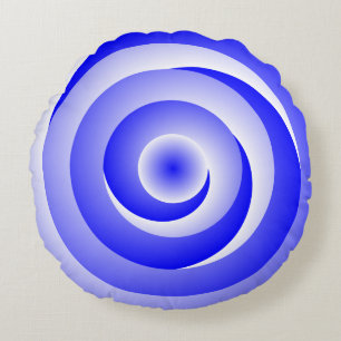 Blue Spiral Illusion av Kenneth Yoncich Rund Kudde
