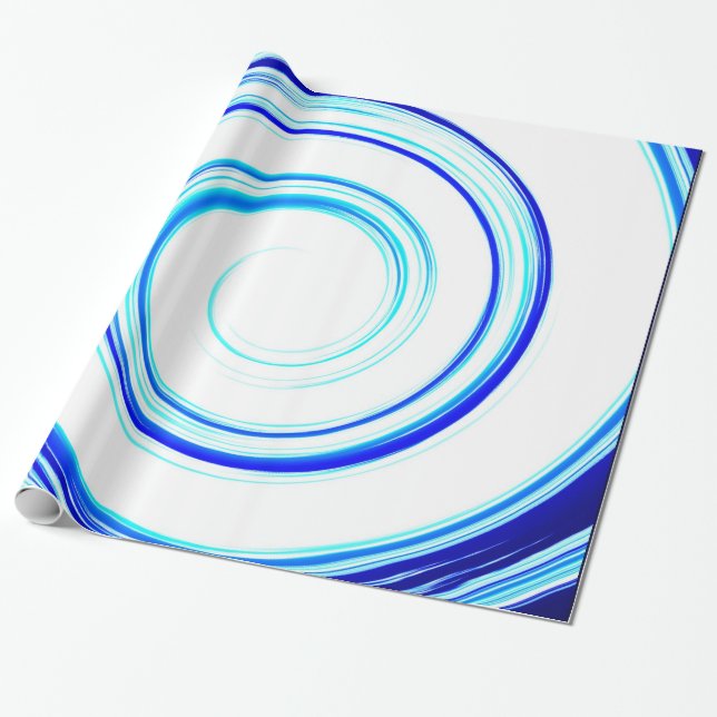 Blue Spiral Presentpapper (Utrullad)