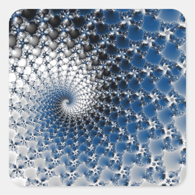 Blue Spiral Sticker Fyrkantigt Klistermärke (Framsida)