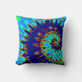 Blue Spiral Tie Dye Pillow Kudde