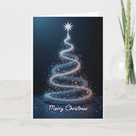 Blue Spiral Tree – Christmas Card Kort