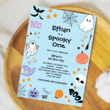 Blue Spooky One Cute Ghost Halloween 1:a födelseda