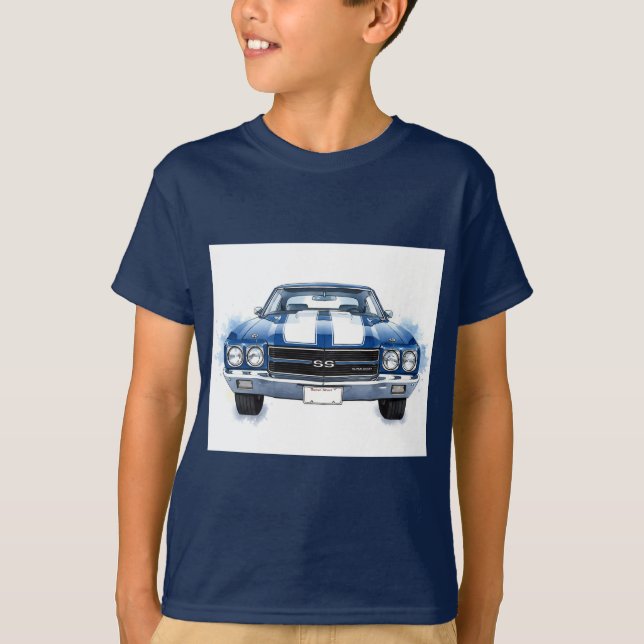 Blue Sports Car, samling av Natasha Us T Shirt (Framsida)