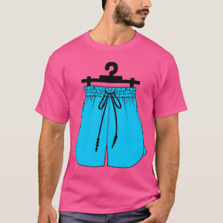 Blue sports shorts or training pants on a clothes  t shirt