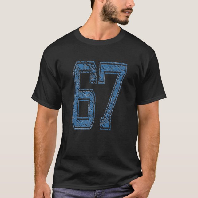 Blue Sports Team nummer 67/ No.67 / Year T Shirt (Framsida)