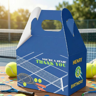 Blue Sporty Tennis Boll Barns födelsedag Tack Presentaskar