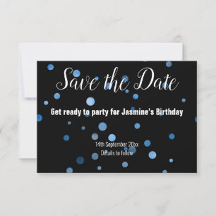 BLUE SPOT BALLOON ALL BLACK SPARA DATUM OSA KORT