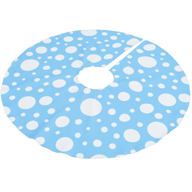 Blue Spots Träd Skirt Julgransmatta Borstad Polyester (Vinklad)