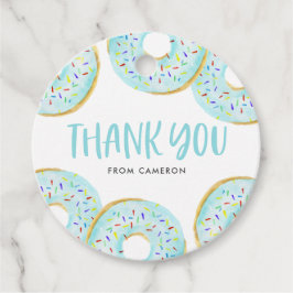 Blue Sprinkle Donuts, Födelsedagsfest Tack Gåvor Etiketter