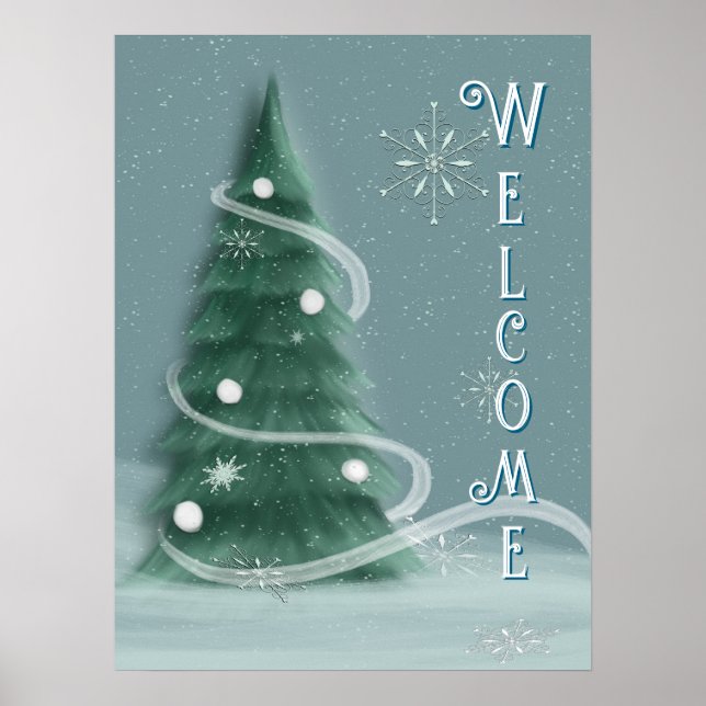 Blue Spruce Christmas Tree Welcome Poster (Framsidan)