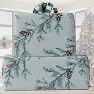 Blue Spruce Cones Red Ilex Berries Garland Spruce Presentpapper