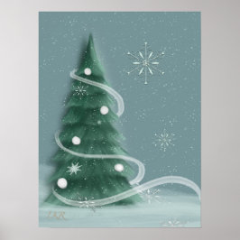 Blue Spruce Julgran Poster
