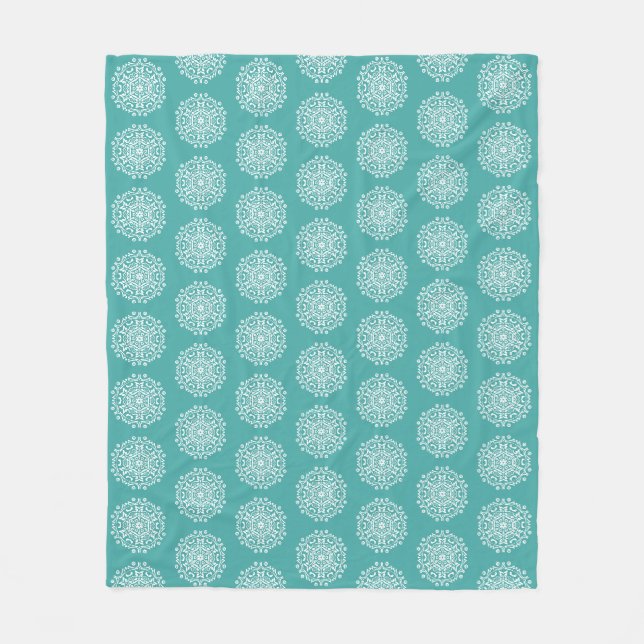 Blue Spruce Mandala Fleecefilt (Framsidan)