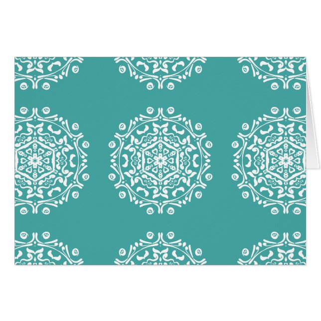 Blue Spruce Mandala Hälsningskort (Framsidan Horizontal)
