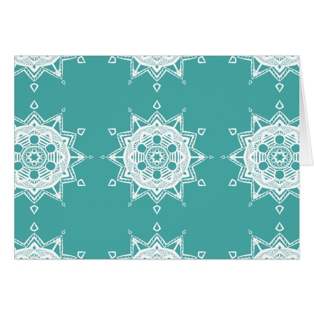 Blue Spruce Mandala Hälsningskort (Framsidan Horizontal)