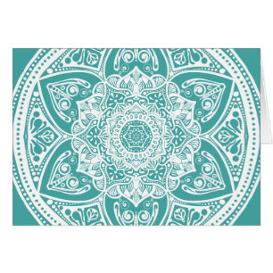 Blue Spruce Mandala Hälsningskort