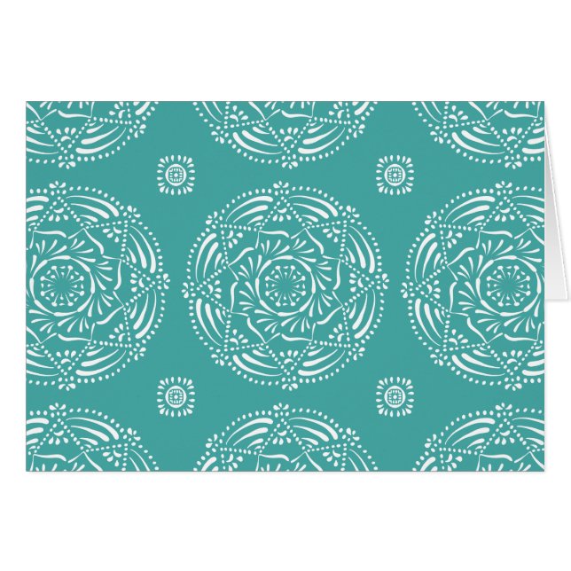 Blue Spruce Mandala Hälsningskort (Framsidan Horizontal)