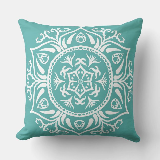 Blue Spruce Mandala Kudde (Framsida)